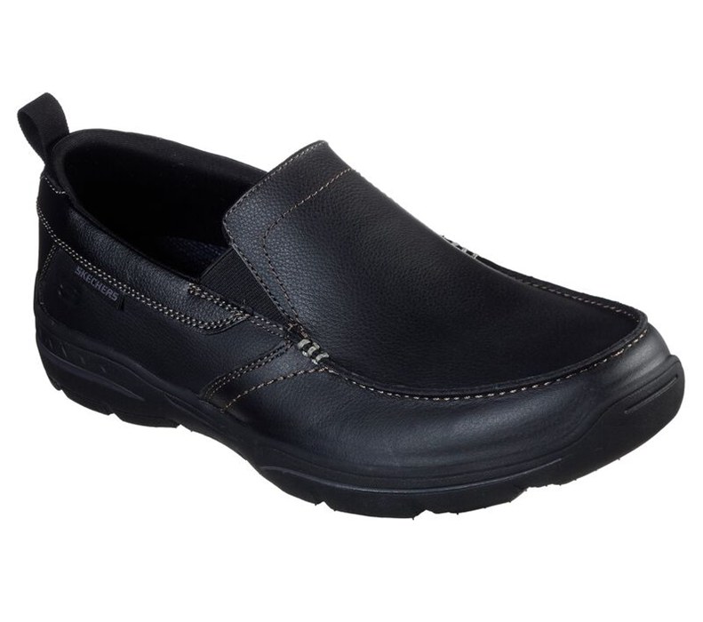 Skechers Herr Svarta Slip On - Relaxed Fit: Harper - Forde - Sverige (BLQUD-1620)